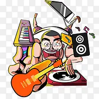 h5素材卡通音乐达人-空若网 h5素材卡通音乐达人-空若网