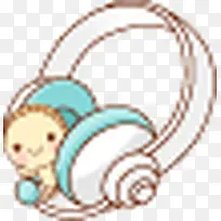 韩国风手绘卡通耳机-空若网 韩国风手绘卡通耳机-空若网