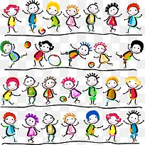 手绘卡通运动健儿图案-空若网 手绘卡通运动健儿图案-空若网