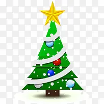 挂满饰品绿色圣诞树矢量图-空若网 挂满饰品绿色圣诞树矢量图-空若网