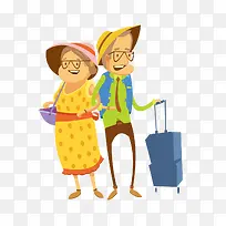 老夫妇插画矢量-空若网 老夫妇插画矢量-空若网