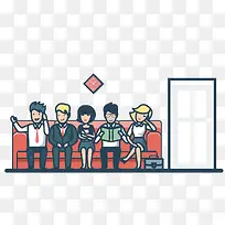 扁平化场景人物矢量素材-空若网 扁平化场景人物矢量素材-空若网