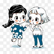 创意手绘闺蜜聊天-空若网 创意手绘闺蜜聊天-空若网