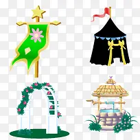 卡通手绘公园场景元素矢量图-空若网 卡通手绘公园场景元素矢量图-空若网