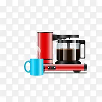 矢量彩色咖啡机-空若网 矢量彩色咖啡机-空若网