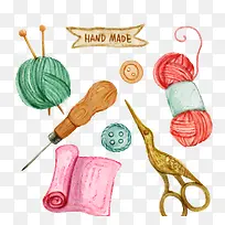 水彩缝纫元素-空若网 水彩缝纫元素-空若网