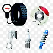 卡通手绘矢量汽车零件-空若网 卡通手绘矢量汽车零件-空若网