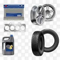 卡通手绘汽车轮胎零件-空若网 卡通手绘汽车轮胎零件-空若网