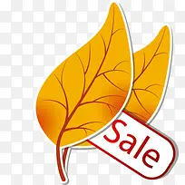 秋季树叶促销标签-空若网 秋季树叶促销标签-空若网