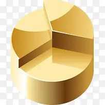 金黄色圆柱立体元素-空若网 金黄色圆柱立体元素-空若网