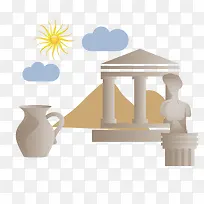 扁平化考古矢量素材-空若网 扁平化考古矢量素材-空若网