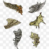 彩色翅膀合集矢量图片-空若网 彩色翅膀合集矢量图片-空若网