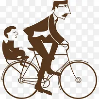 高清摄影两父子骑单车场景-空若网 高清摄影两父子骑单车场景-空若网