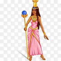 穿着粉色长裙的埃及王后-空若网 穿着粉色长裙的埃及王后-空若网