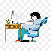 玩电脑的男孩-空若网 玩电脑的男孩-空若网