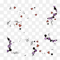 手绘爱心线条波点-空若网 手绘爱心线条波点-空若网