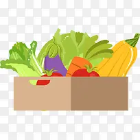 卡通手绘蔬菜盒蔬菜-空若网 卡通手绘蔬菜盒蔬菜-空若网