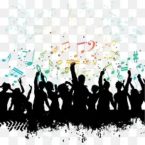 矢量音乐人影背景素材-空若网 矢量音乐人影背景素材-空若网