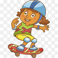 玩滑板的小朋友矢量图-空若网 玩滑板的小朋友矢量图-空若网