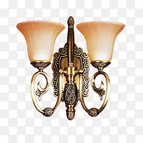 双头铜本玻璃壁灯-空若网 双头铜本玻璃壁灯-空若网