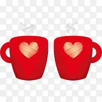 矢量手绘情侣杯-空若网 矢量手绘情侣杯-空若网