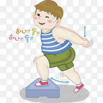 手绘健身的胖子-空若网 手绘健身的胖子-空若网