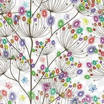 矢量彩色蒲公英素材-空若网 矢量彩色蒲公英素材-空若网