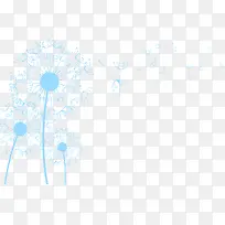 矢量蓝色蒲公英素材优雅-空若网 矢量蓝色蒲公英素材优雅-空若网