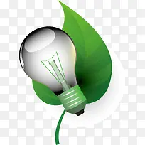 绿色叶子灯泡元素-空若网 绿色叶子灯泡元素-空若网