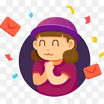 短袖女孩手掌合并许愿-空若网 短袖女孩手掌合并许愿-空若网