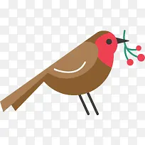 棕色扁平化小鸟-空若网 棕色扁平化小鸟-空若网