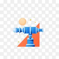 扁平插画望远镜-空若网 扁平插画望远镜-空若网