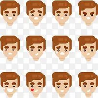 男子表情头像矢量素材-空若网 男子表情头像矢量素材-空若网