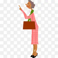 矢量手绘时尚老奶奶-空若网 矢量手绘时尚老奶奶-空若网