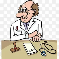 卡通资深老医生矢量-空若网 卡通资深老医生矢量-空若网