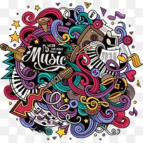 装饰彩色音乐元素-空若网 装饰彩色音乐元素-空若网