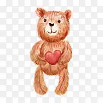 水彩爱心泰迪熊素材-空若网 水彩爱心泰迪熊素材-空若网