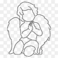 绘制天使黑白剪贴画-保存按钮-空若网 绘制天使黑白剪贴画-保存按钮-空若网