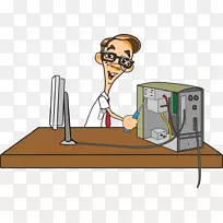 笔记本电脑修理技师电脑机箱和外壳信息技术卡通计算机-空若网 笔记本电脑修理技师电脑机箱和外壳信息技术卡通计算机-空若网