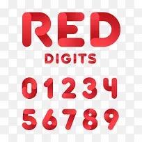 10个红色阿拉伯数字矢量素材-空若网 10个红色阿拉伯数字矢量素材-空若网