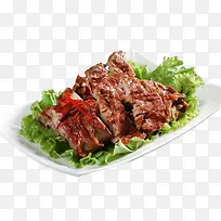 长方形的白色盘子里面一盘肉质鲜-空若网 长方形的白色盘子里面一盘肉质鲜-空若网