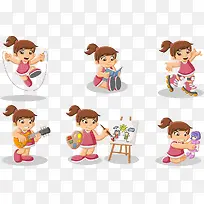 可爱的卡通儿童设计矢量素材-空若网 可爱的卡通儿童设计矢量素材-空若网