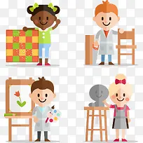 矢量手绘卡通儿童兴趣特长-空若网 矢量手绘卡通儿童兴趣特长-空若网