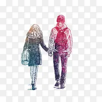浪漫情侣背影设计-空若网 浪漫情侣背影设计-空若网