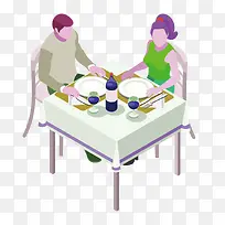 矢量卡通餐厅约会-空若网 矢量卡通餐厅约会-空若网