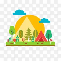 夏日野营插画-空若网 夏日野营插画-空若网