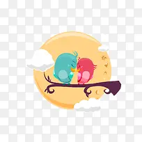 月光下的爱情鸟-空若网 月光下的爱情鸟-空若网