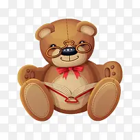 卡通看书的泰迪熊公仔素材-空若网 卡通看书的泰迪熊公仔素材-空若网