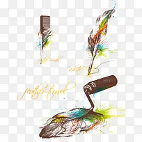 彩色羽毛笔-空若网 彩色羽毛笔-空若网