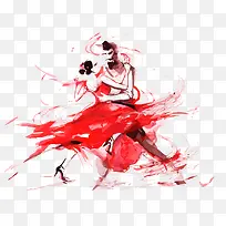 矢量水彩跳舞的人-空若网 矢量水彩跳舞的人-空若网
